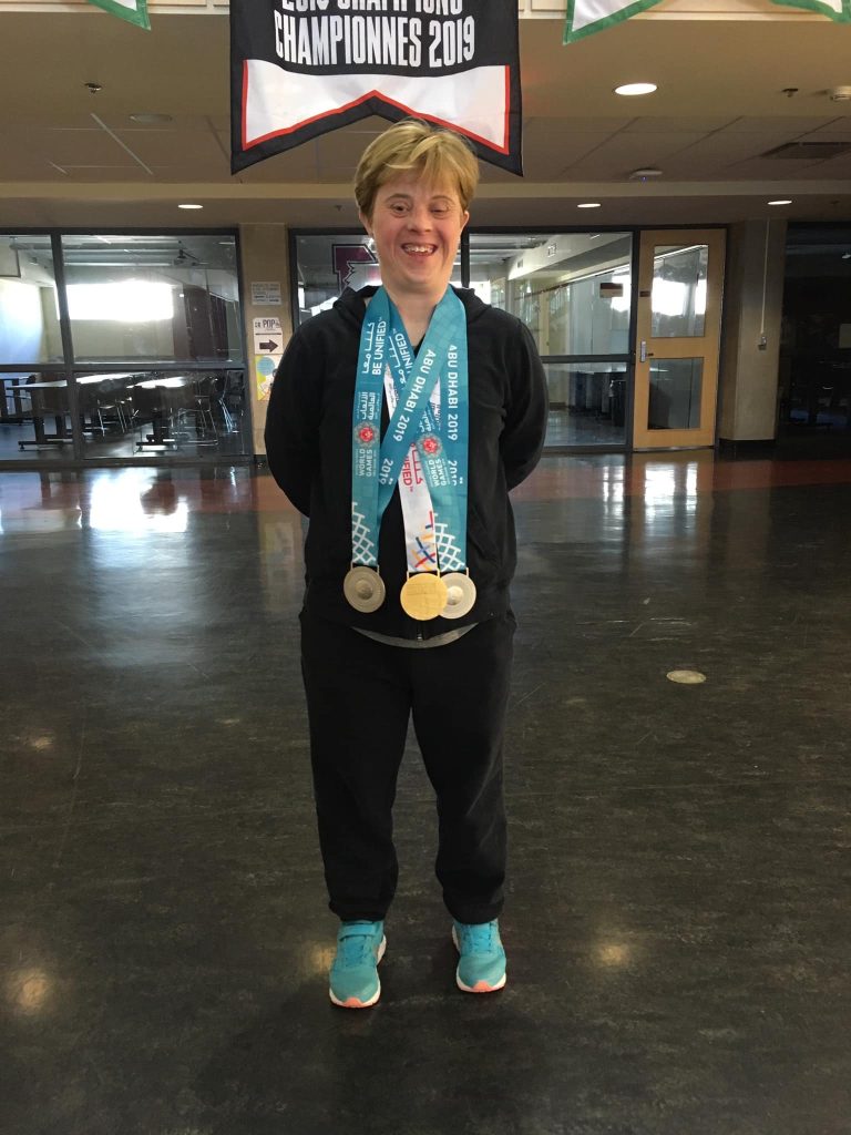 Bobbi-Lynn with Special Olympics medals